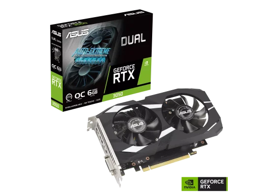 Asus DUAL-RTX3050-O6G Dual GeForce RTX 3050 OC Graphics Card 6GB GDDR6 - Thumbnail 4