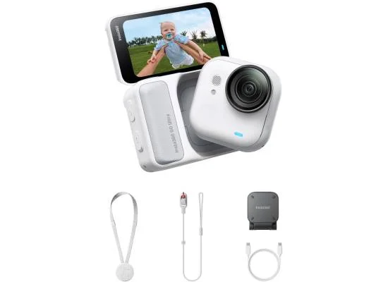 كاميرا Insta360 GO Ultra قابلة للارتداء للتصوير بدون استخدام اليدين، 4K60fps، مستشعر 1/1.28 إنش، شريحة AI بدقة 5nm، Action Pod، تثبيت مغناطيسي، مقاومة للماء IPX8، أبيض قطبي - Thumbnail 8