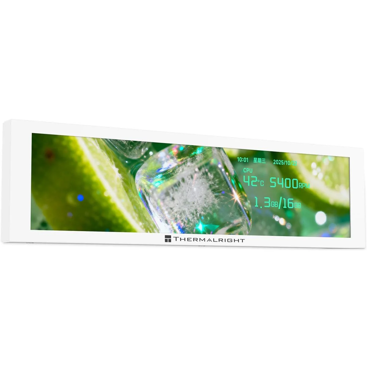 شاشة Thermalright Trofeo Vision IPS LCD مقاس 9.16 إنش بدقة 1920 × 480، USB-C، أبيض - Thumbnail 2