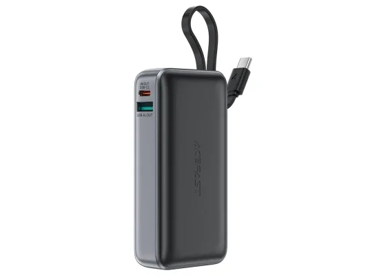 باور بانك ACEFAST M7 بسعة 10000 مللي أمبير وقدرة PD 30 واط مع كابل USB-C - أسود - Image 8