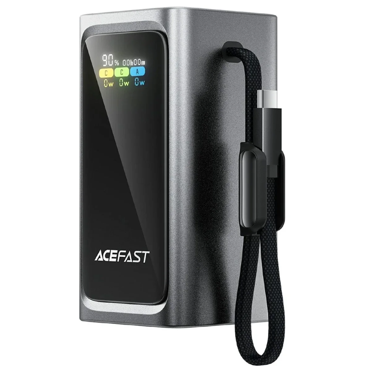 ACEFAST M33 20000mAh 100W Power Bank with 1.96 Inch TFT Display and Built-in USB-C Cable