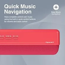 سماعة Promate Capsule-2 بلوتوث محمولة 6 واط Bluetooth 5.0 أحمر - Thumbnail 9