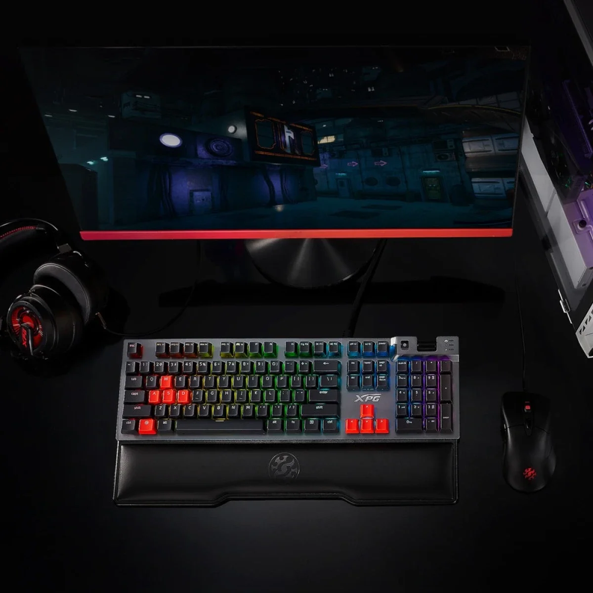 كيبورد ألعاب ميكانيكي XPG SUMMONER بإضاءة RGB وسويتشات حمراء - Image 2