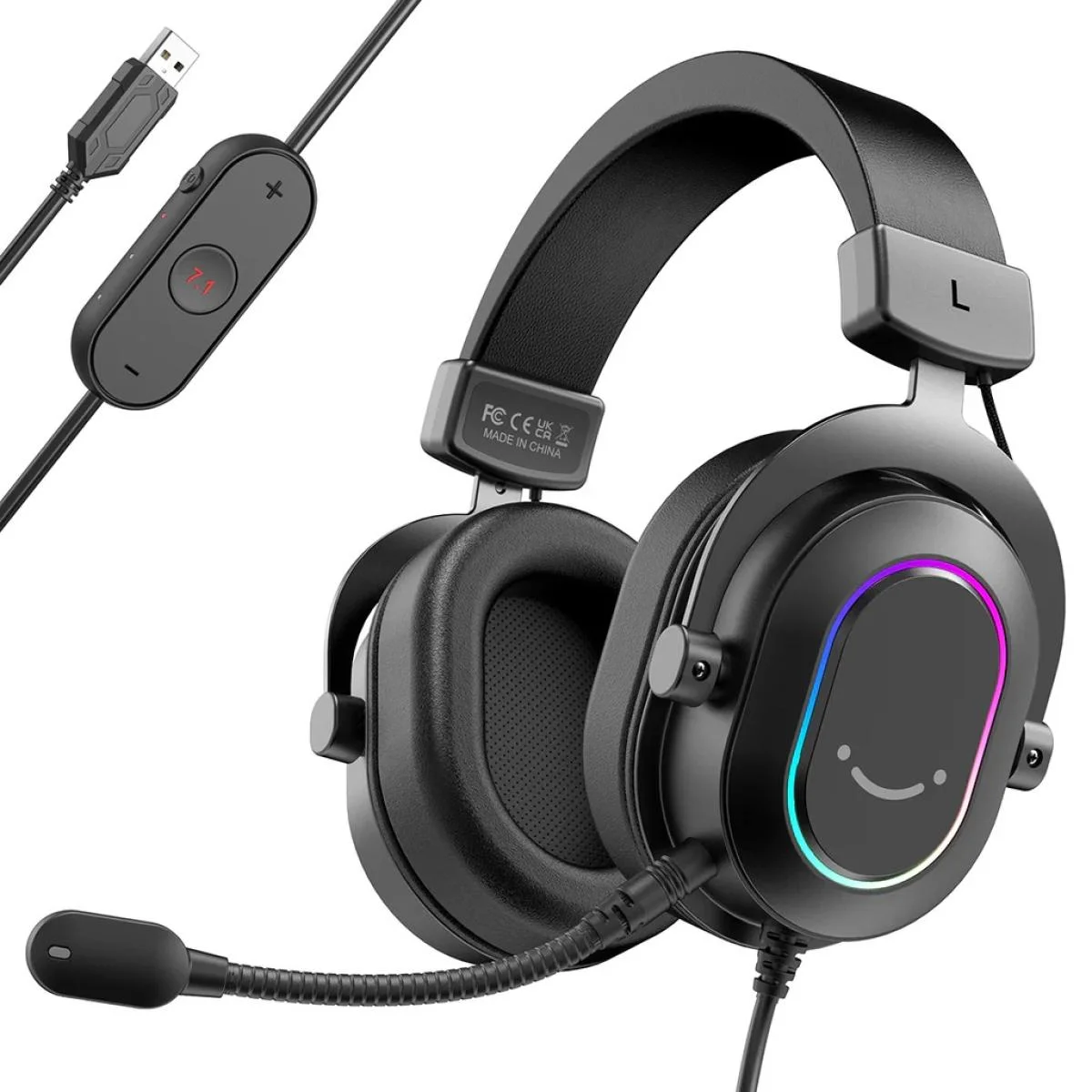سماعة ألعاب FIFINE H6 AmpliGame USB بإضاءة RGB وصوت محيطي 7.1