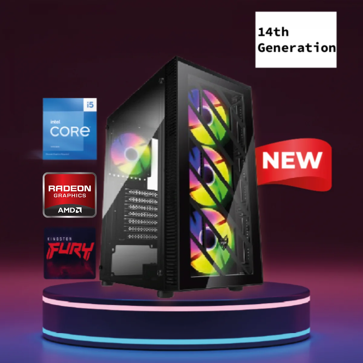 GTS Ultra 5F Gaming Desktop – Intel Core Ultra 5 225F Series 2, NVIDIA GeForce RTX 3050 6GB GDDR6, 16GB DDR5 6000MHz Fury RGB, 1TB NV3 SSD 6000MB/s
