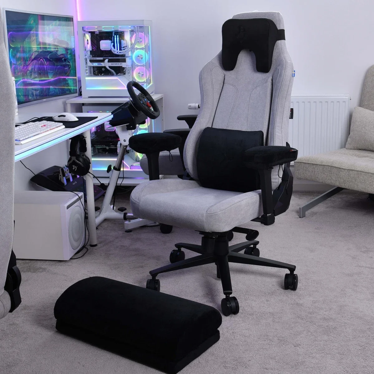 وسادة رقبة Arozzi Neck Pillow مريحة من إسفنج الذاكرة للرأس والرقبة، مخملية سوداء - Image 5