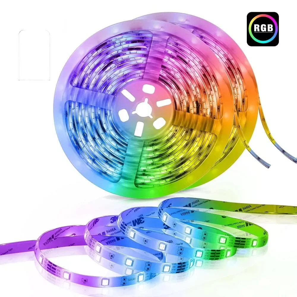 شريط إضاءة LED ذكي RGB بطول 5 متر – تحكم بالريموت فقط