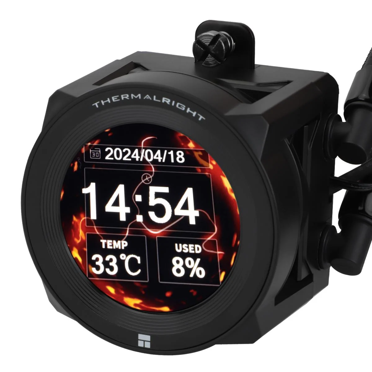 مبرد سائل للمعالج Thermalright Core Vision 360 أسود بدون RGB مع شاشة IPS 2.1 إنش - Image 2