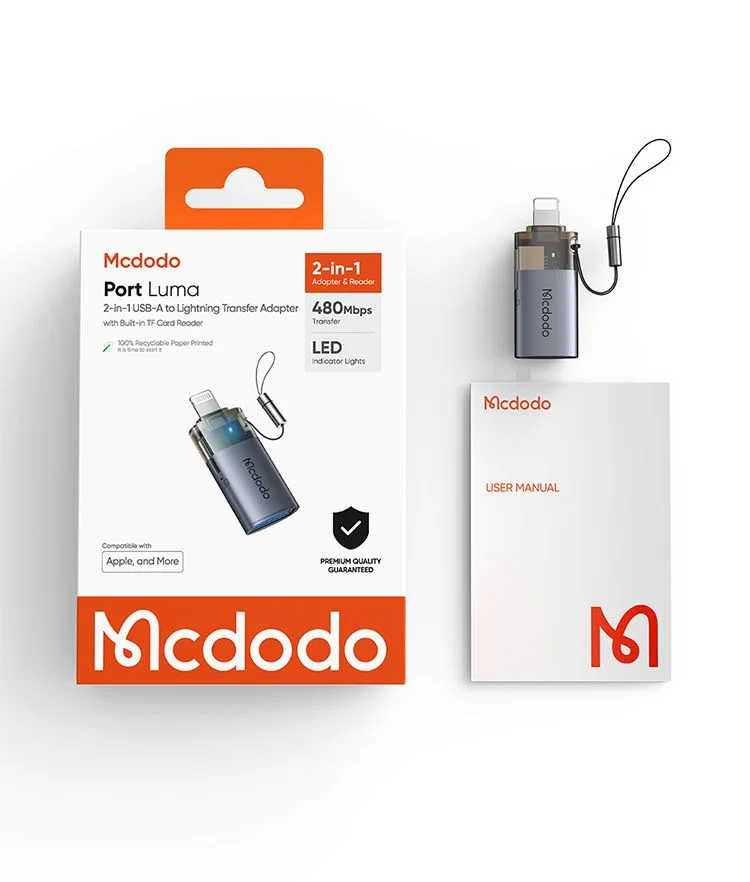 محول Mcdodo OT-7850 USB إلى Lightning OTG مع قارئ بطاقات microSD - Thumbnail 16
