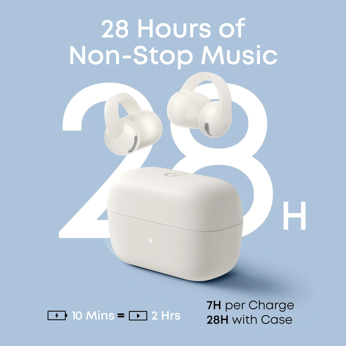 سماعات أذن كليب أون Anker Soundcore C50i، درايفرات 12 مم، تشغيل 28 ساعة، IP55، أسود - Image 7