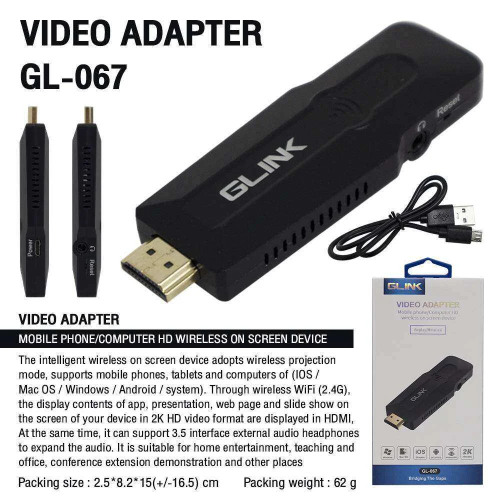 محول عرض لاسلكي GLINK GL-067 بتقنية Miracast ومنفذ HDMI - Image 5