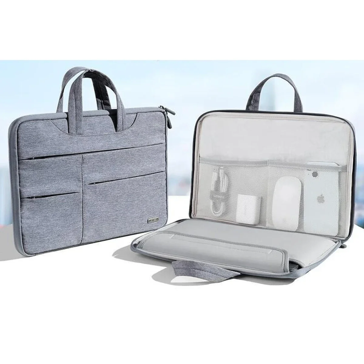 Ugreen 180° Open Protective Laptop Briefcase for 15–16 Inch Laptops - Gentleman Gray - Thumbnail 2