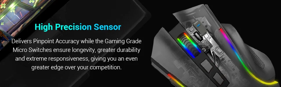 Redragon M602 Griffin Tri-Mode Wireless RGB Gaming Mouse, 8000 DPI - Thumbnail 9