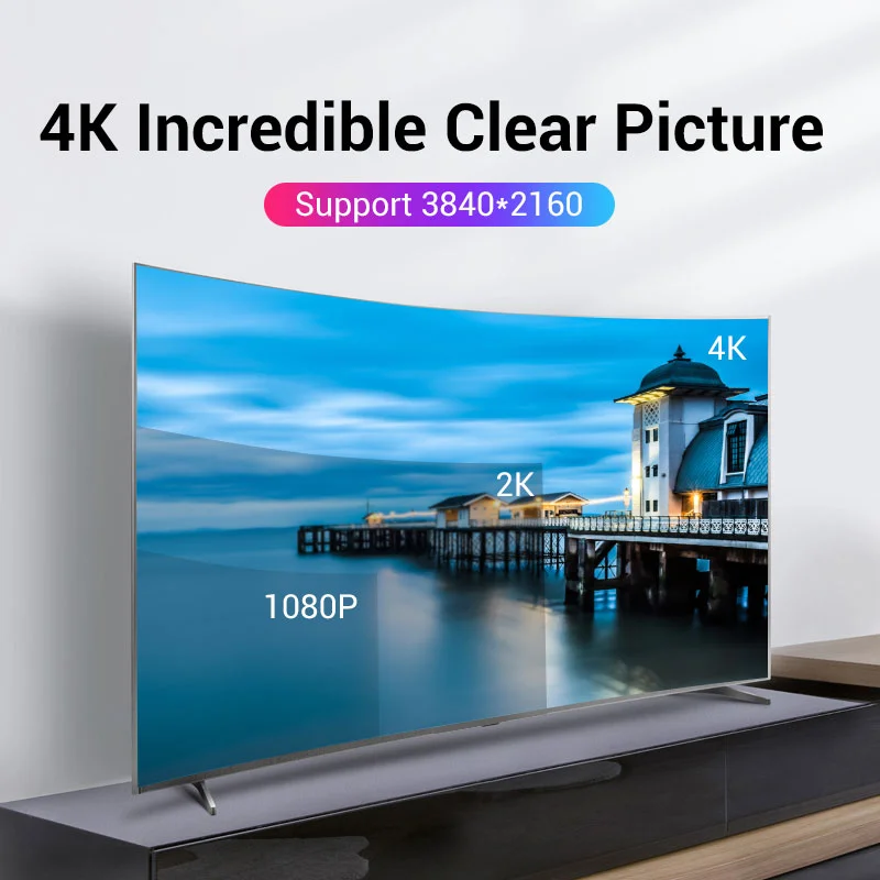 كيبل Vention HACBG DisplayPort 1.2 ذكر إلى ذكر بطول 1.5 متر - Thumbnail 14