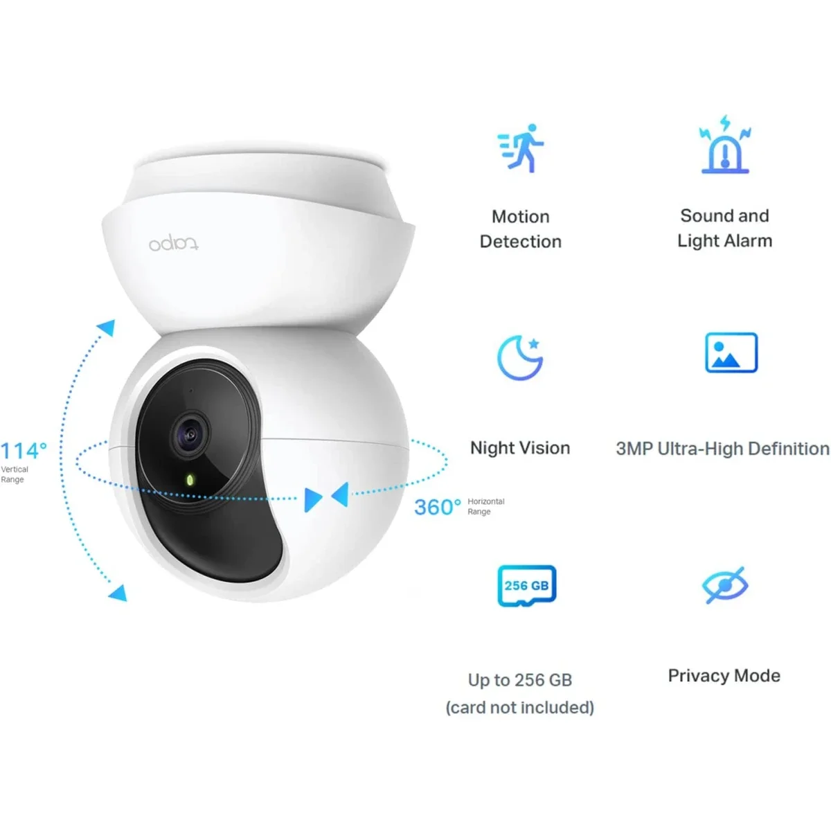 TP-LINK Tapo C210 2K 3MP Pan/Tilt Home Security Wi‑Fi Camera - Thumbnail 2