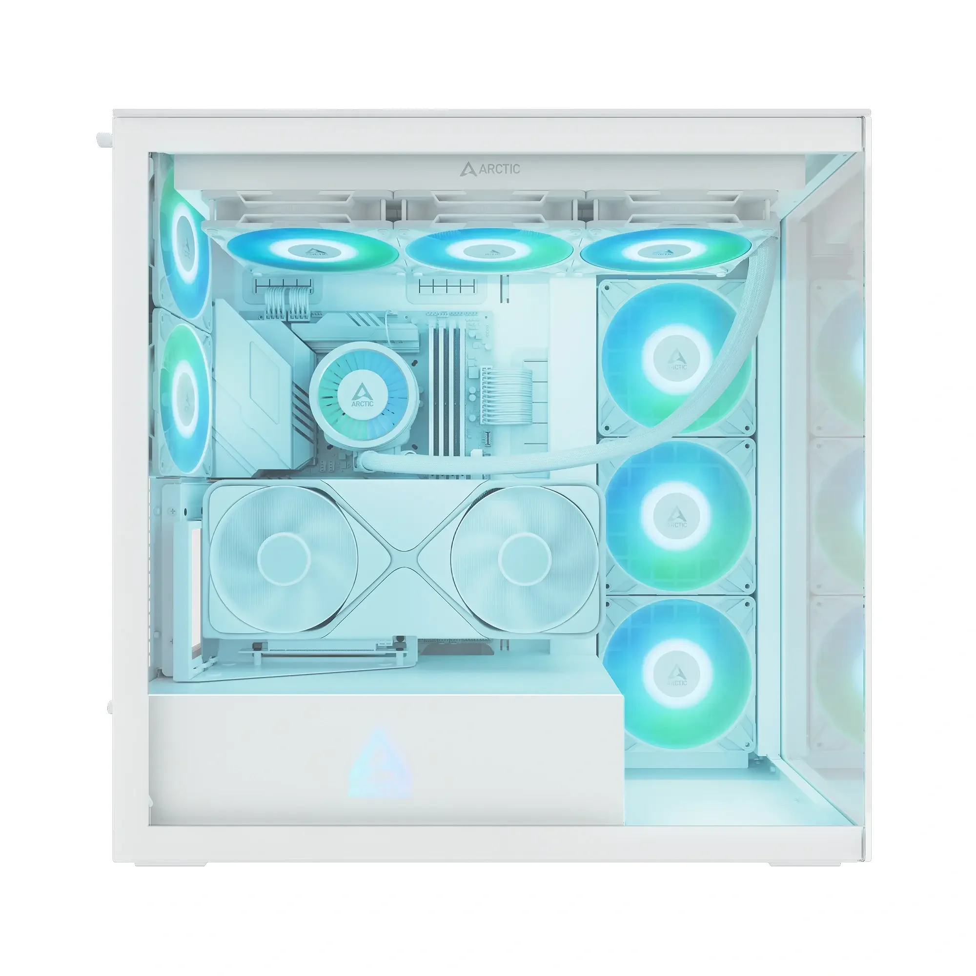 ARCTIC Xtender VG White Clear Glass Premium E-ATX PC Gaming Case - Thumbnail 3