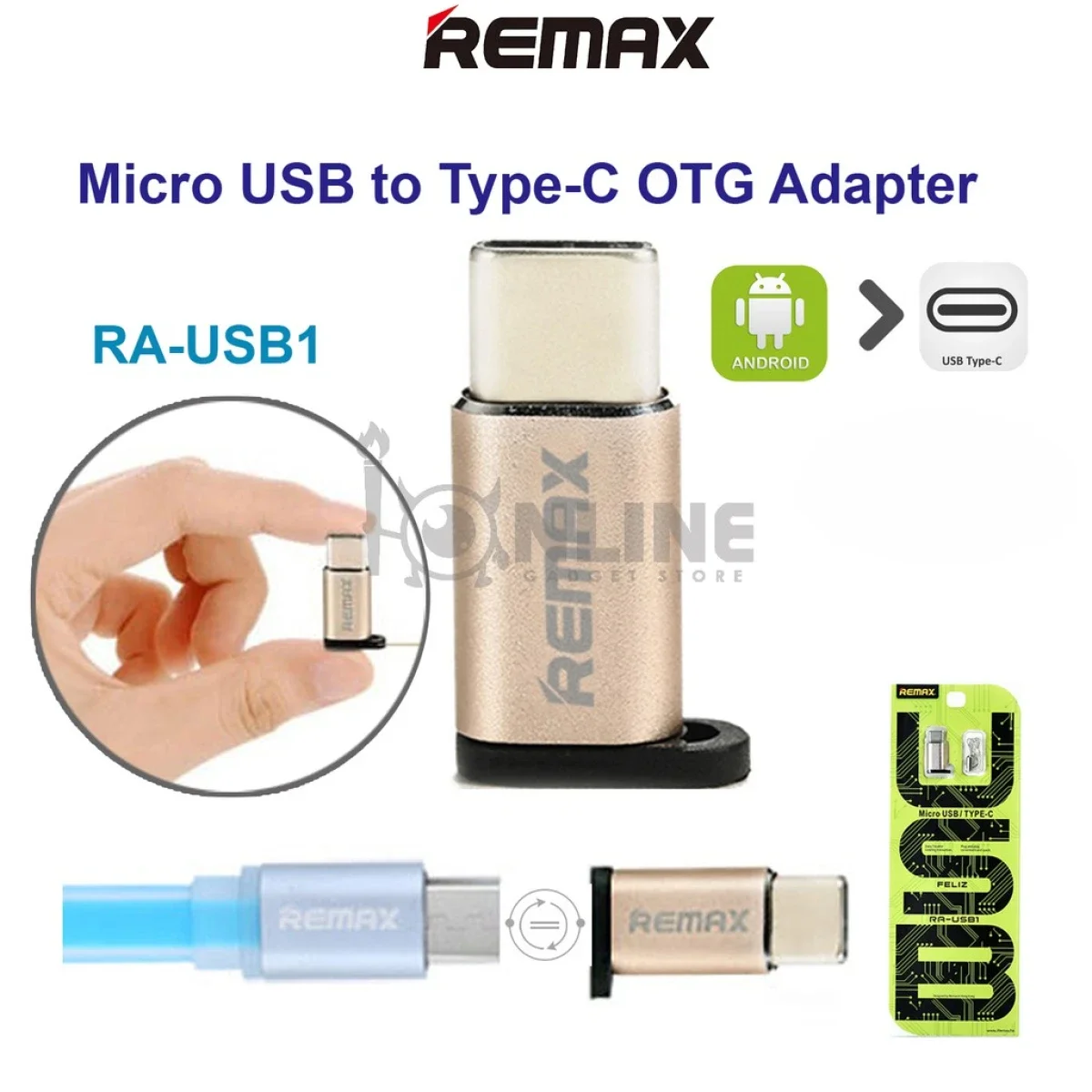 محول Remax RA-USB1 من Micro USB إلى USB-C