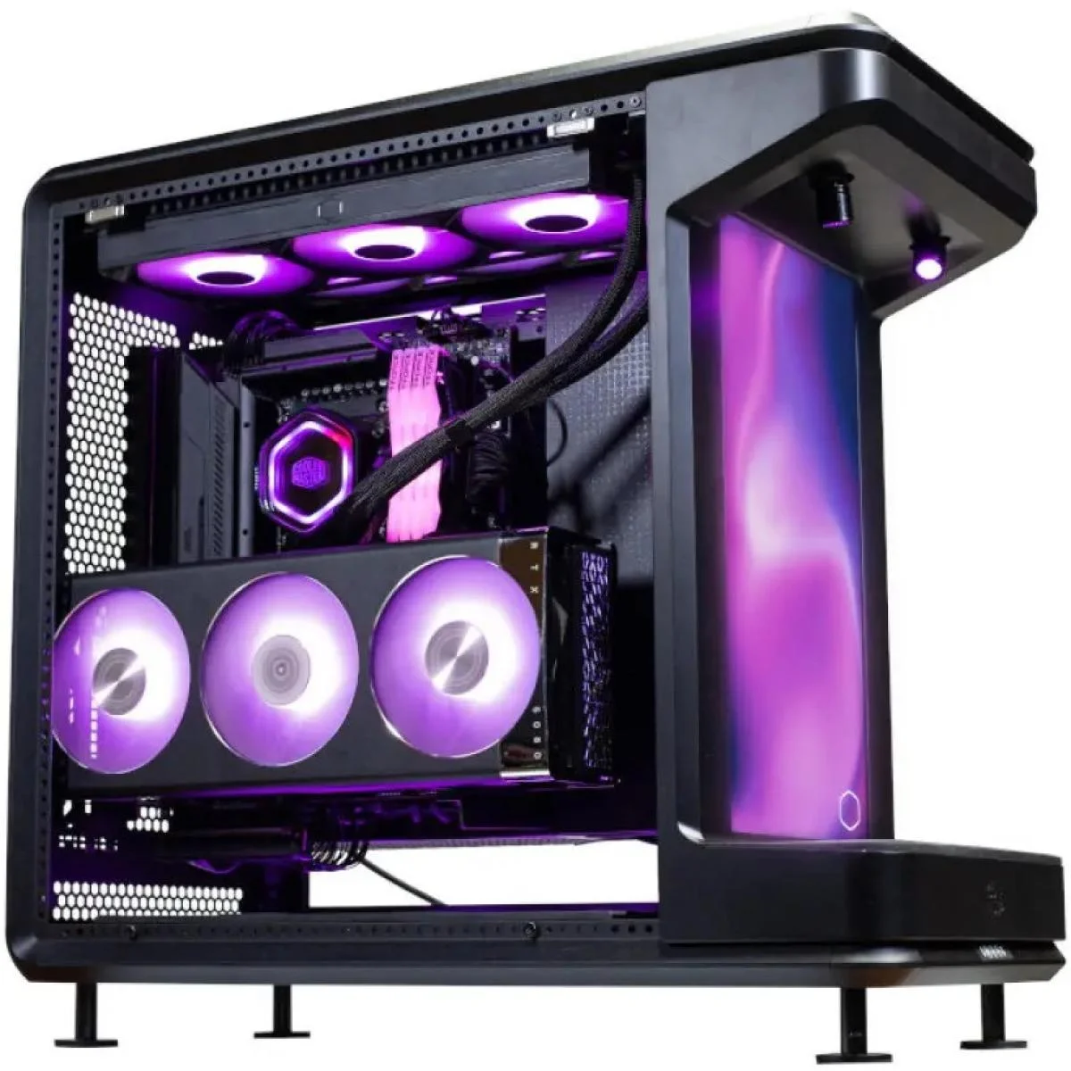 Cooler Master MasterFrame 360 Stage LCD Black ATX Mid-Tower Gaming Case with 15.6-Inch LCD - Thumbnail 2