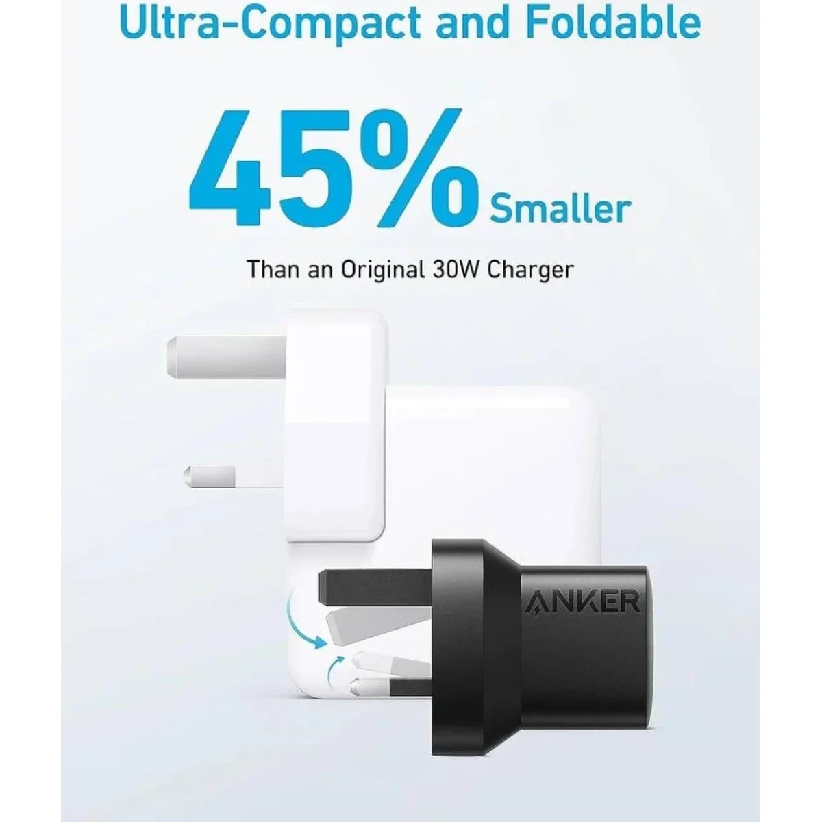 شاحن حائط Anker 323 بقدرة 33 واط مع كابل USB-C إلى USB-C بطول 90 سم - أسود - Thumbnail 6