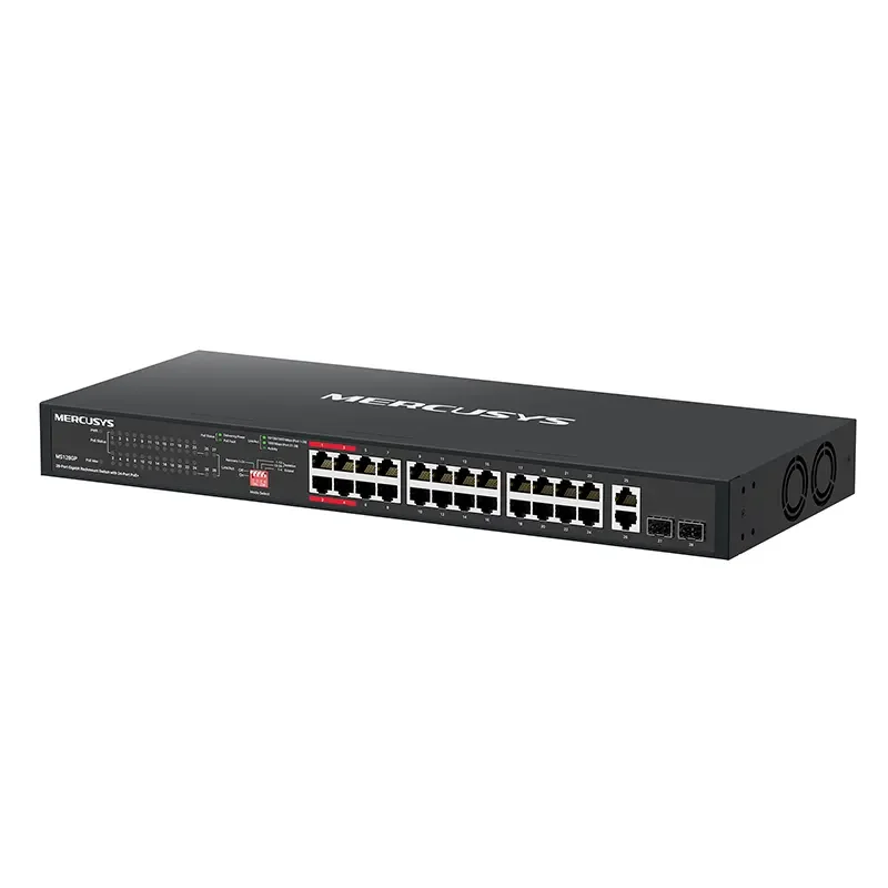 سويتش MERCUSYS MS128GP جيجابت للراك 28 منفذ مع 24 منفذ PoE+ - Thumbnail 3
