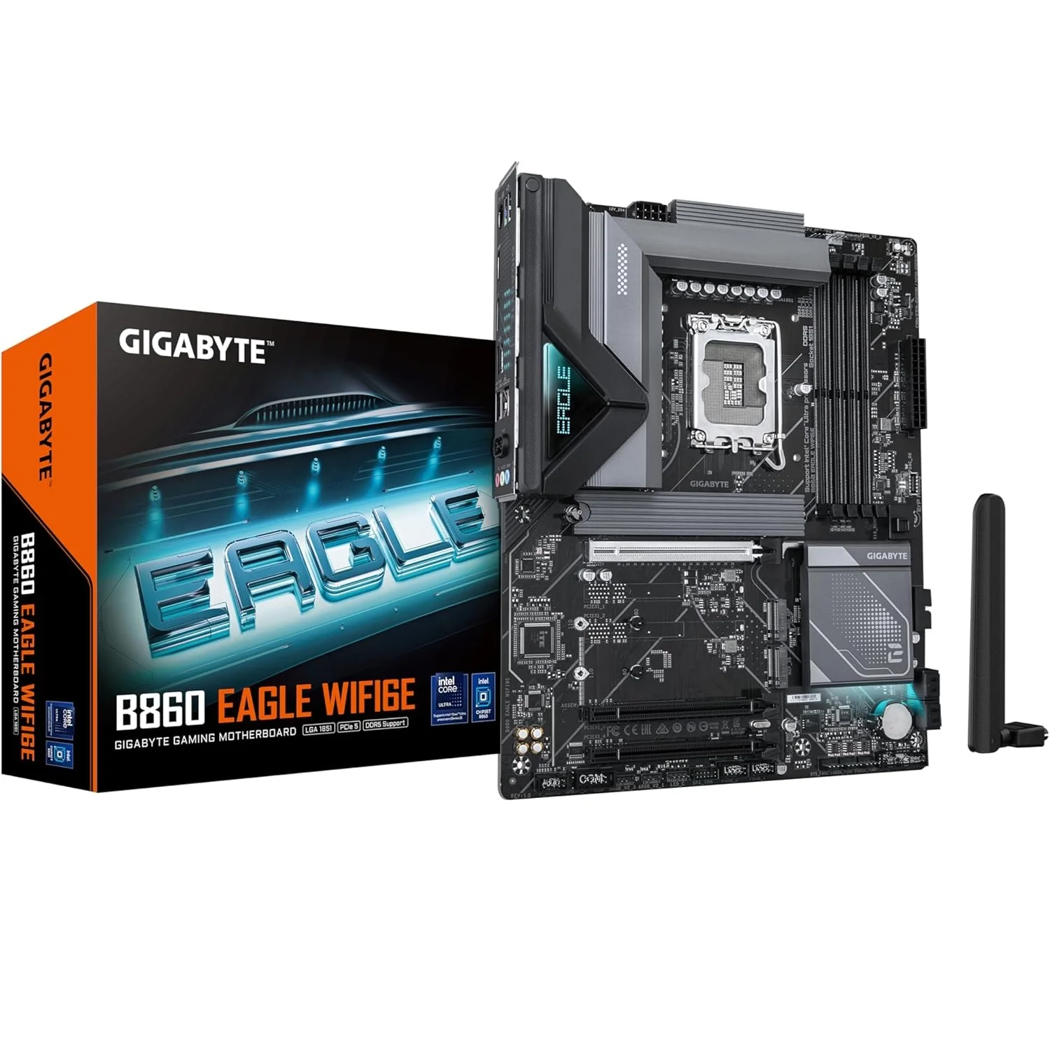 لوحة أم GIGABYTE B860 EAGLE WIFI6E لمعالجات Intel Core Ultra، DDR5 حتى 9066MHz، شبكة 2.5GbE وWi-Fi 6E