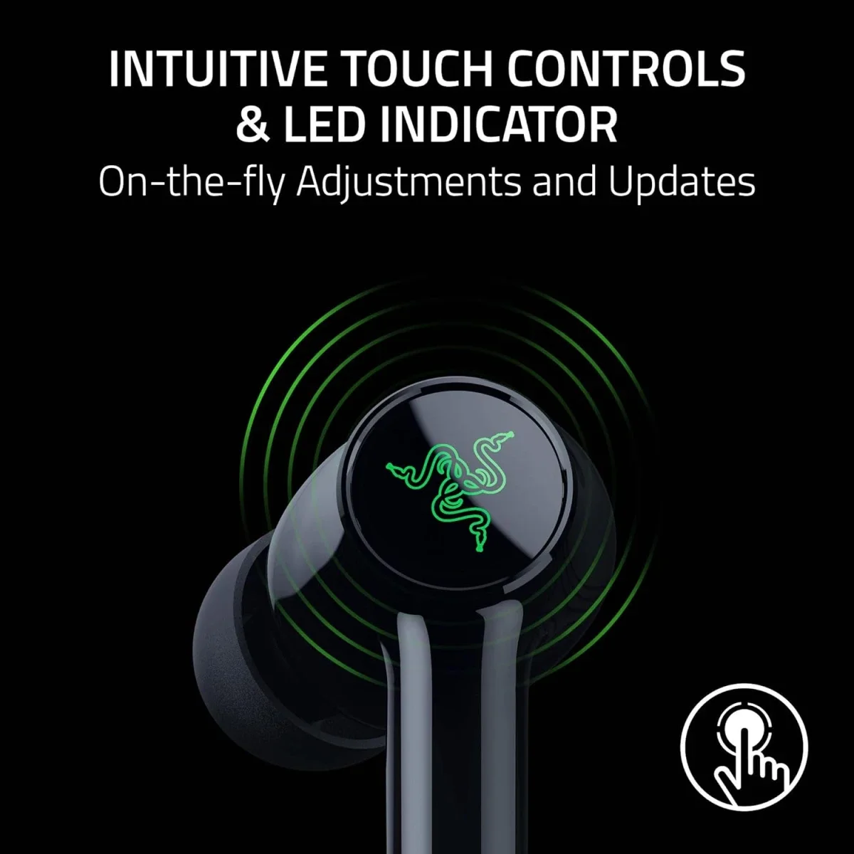 سماعات ألعاب لاسلكية Razer Hammerhead V3 X HyperSpeed بتقنية 2.4GHz وBluetooth 5.3، أسود - Image 6