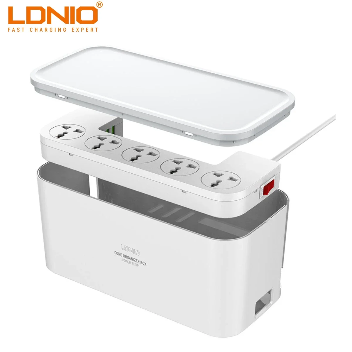 مشترك كهربائي LDNIO SC5309 مع 5 مقابس و3 منافذ USB