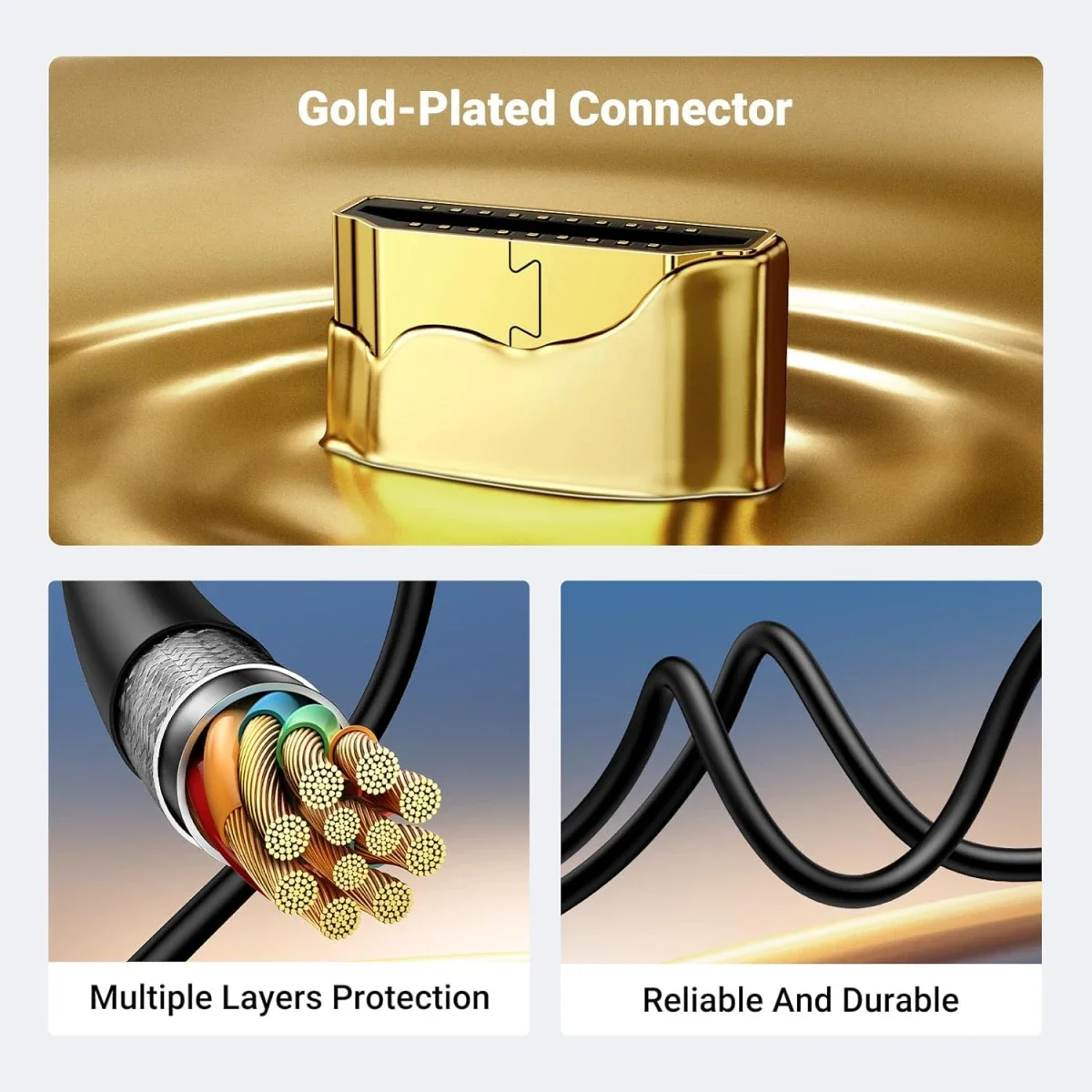 سلك محول Micro HDMI إلى HDMI من Ugreen بدقة 4K وتردد 60Hz مع ARC وEthernet بطول 3FT - Image 6