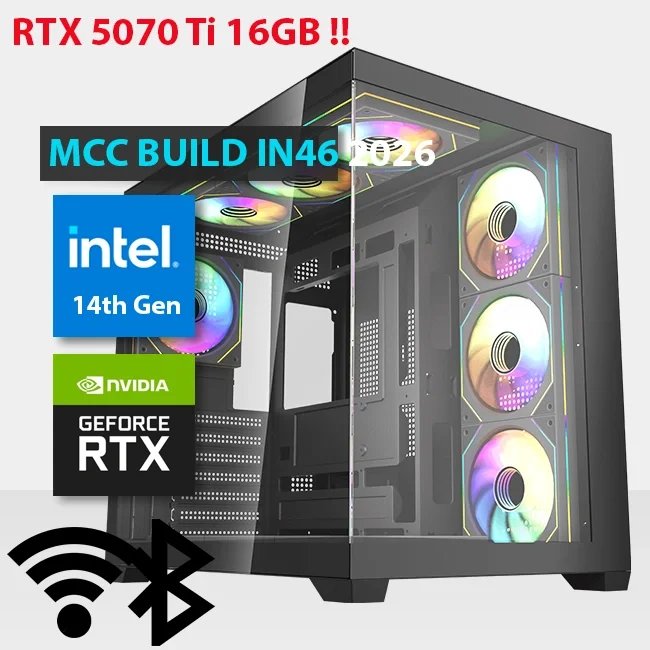 MIDAS Gaming PC Build MCC IN46-26 with Intel Core i7-14700F and RTX 5070 Ti 16GB