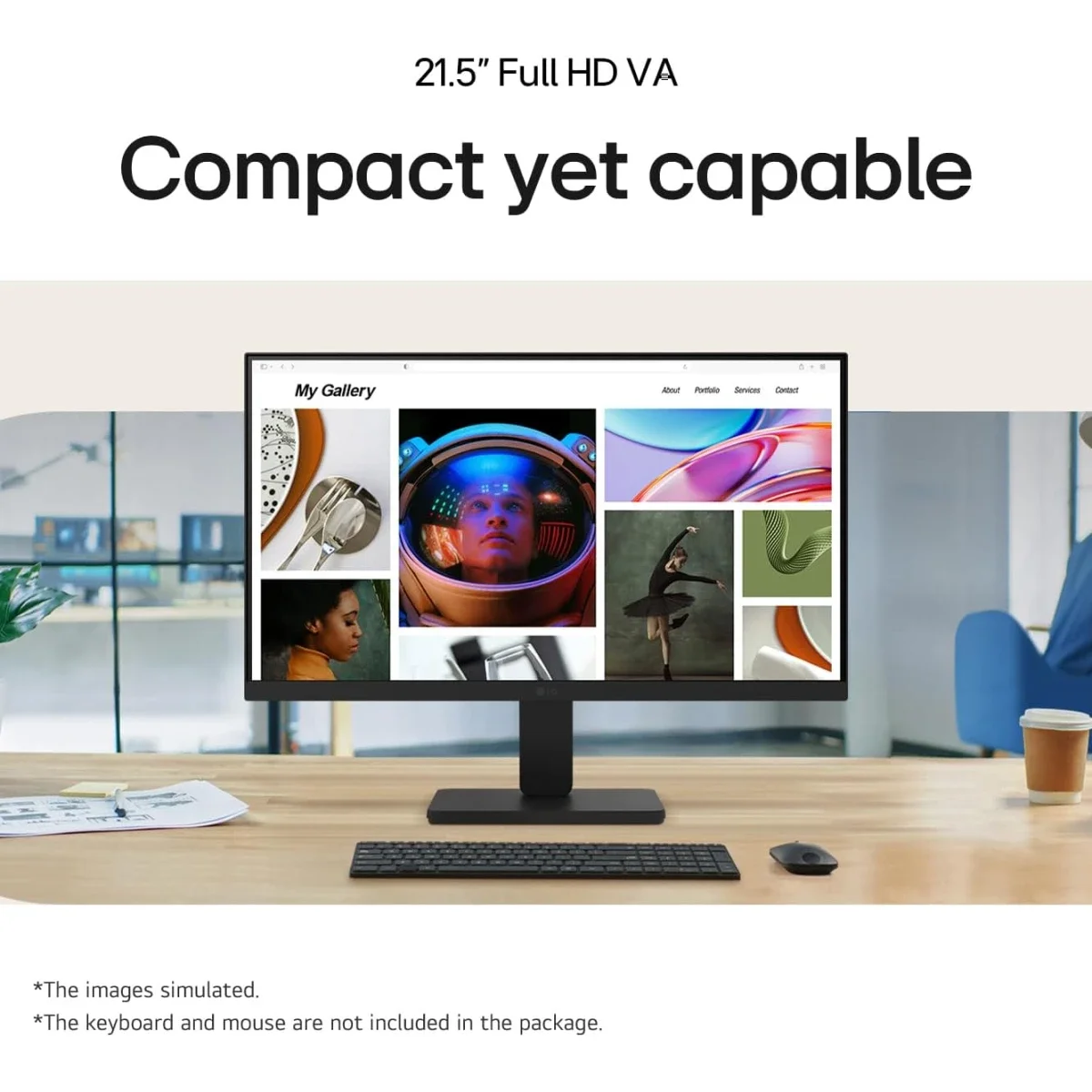 شاشة LG 22U401A مقاس 21.5 إنش IPS بدقة Full HD، 100 هرتز، 1 مللي ثانية، HDR10، HDMI وVGA - أسود - Thumbnail 4