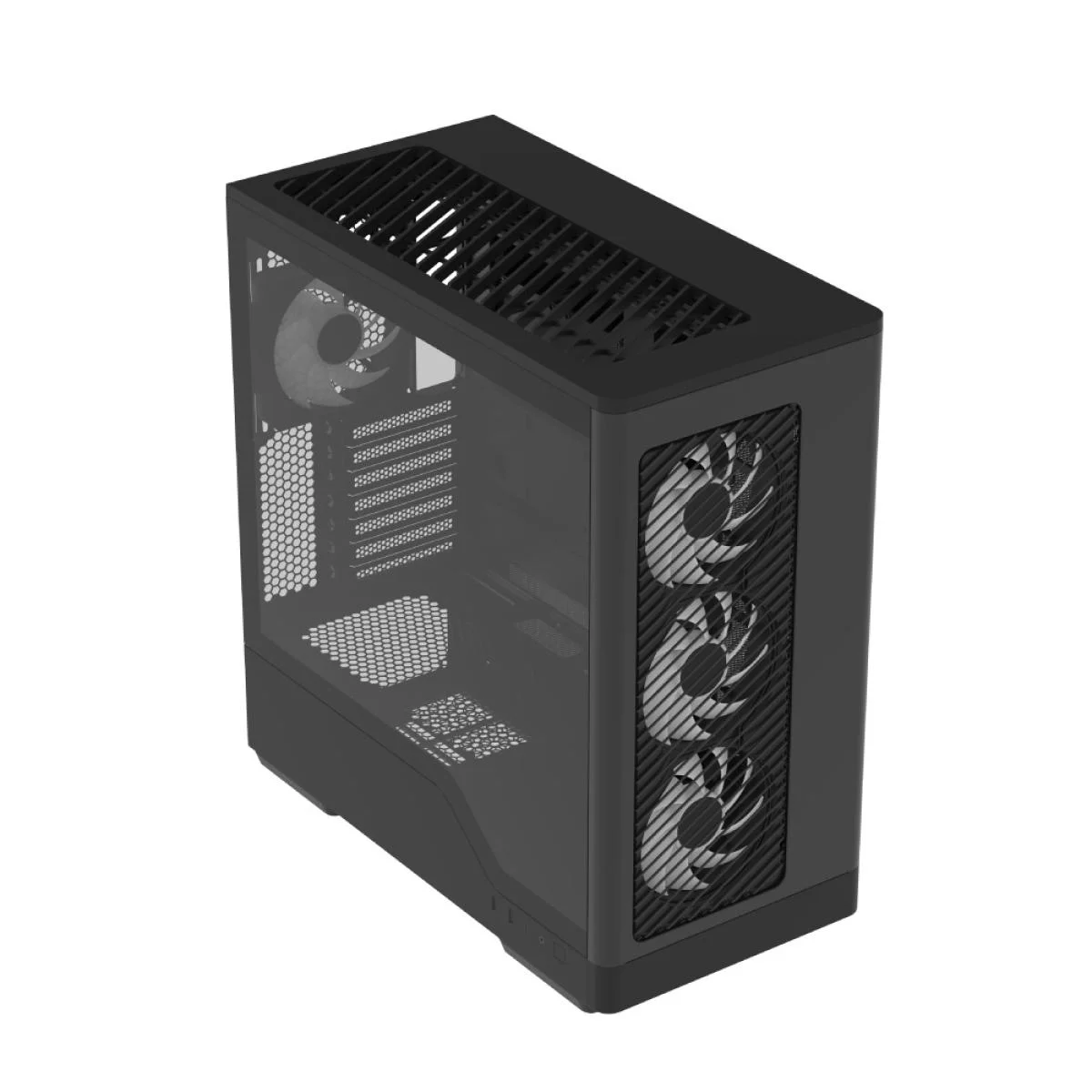 AeroCool D520A Black ARGB ATX Mid-Tower Tempered Glass Gaming Case with 4 ARGB Fans and Type-C - Thumbnail 2
