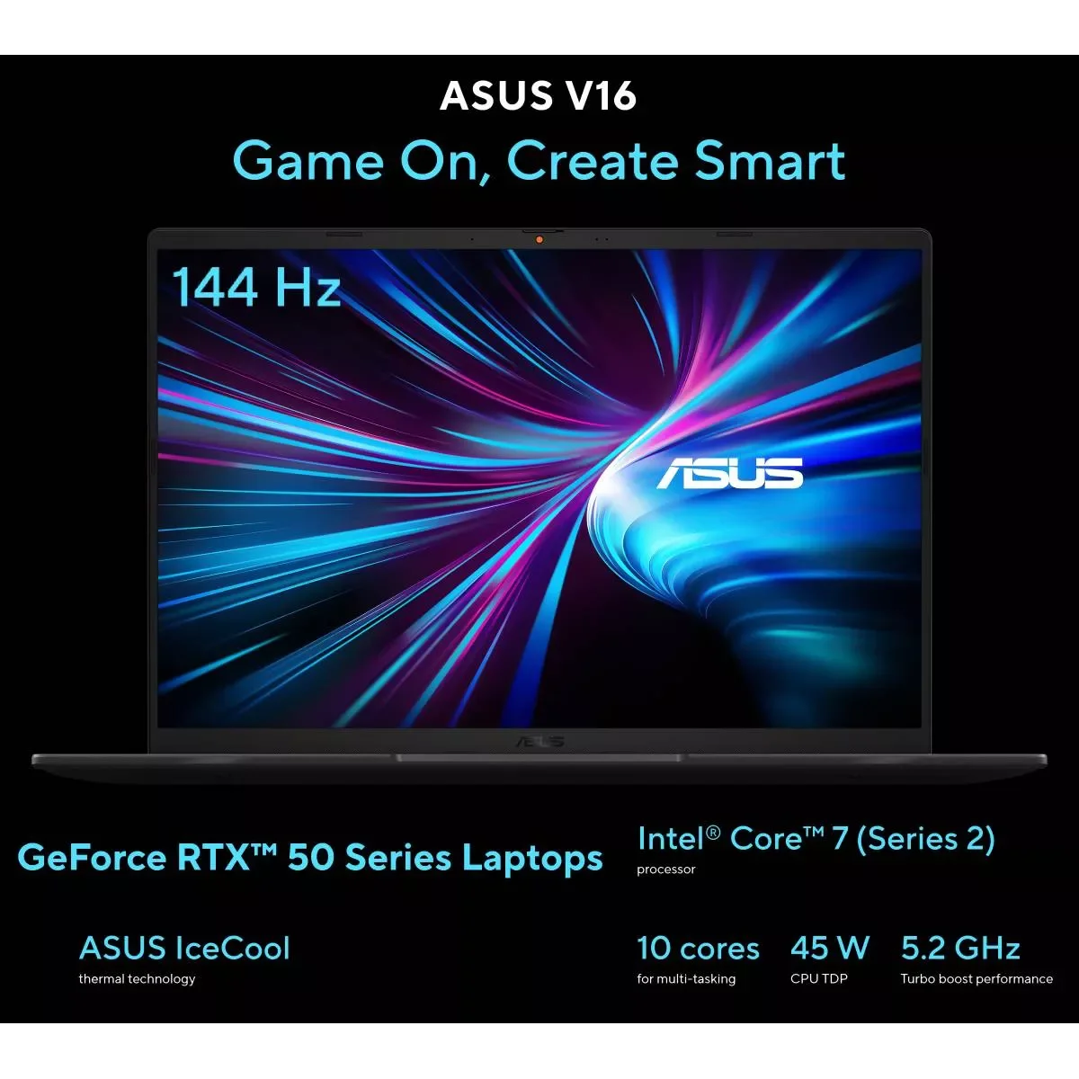 لابتوب ألعاب Asus V16 V3607VM-RP011 بمعالج Core 7 240H، رام 16GB DDR5، تخزين 1TB NVMe SSD، RTX 5060 8GB، DOS - Thumbnail 2