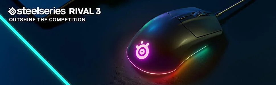 SteelSeries Rival 3 Lightweight Optical Gaming Mouse - Thumbnail 5