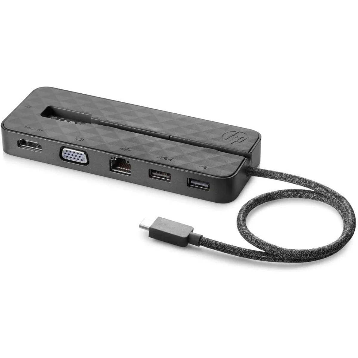 محطة إرساء HP Travel Dock USB-C Port Replicator مع USB 2.0 وUSB 3.0 وEthernet وVGA وHDMI - أسود - Image 1