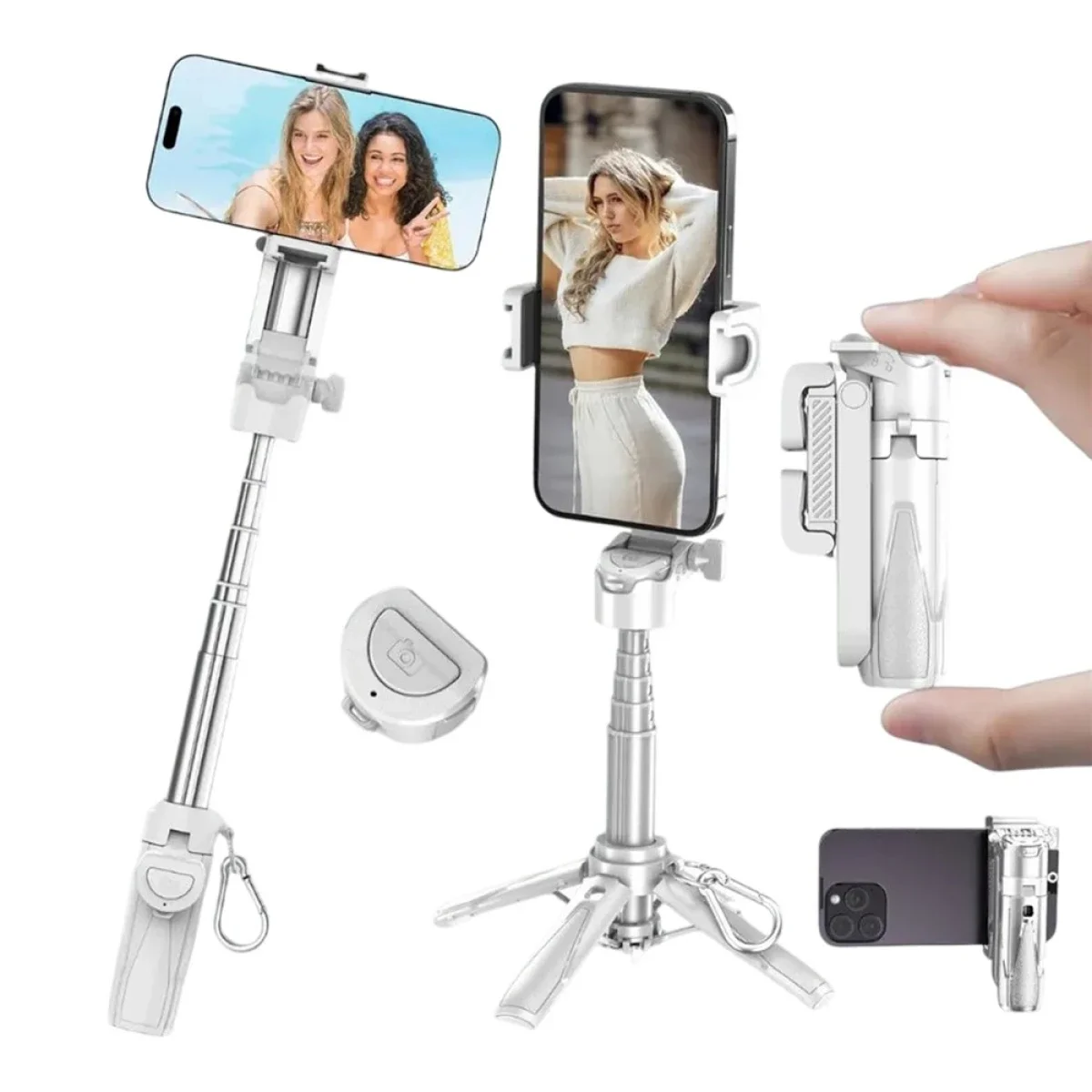 Jmary MT-18 Mini Phone Selfie Stick Tripod with Wireless Remote Control - White