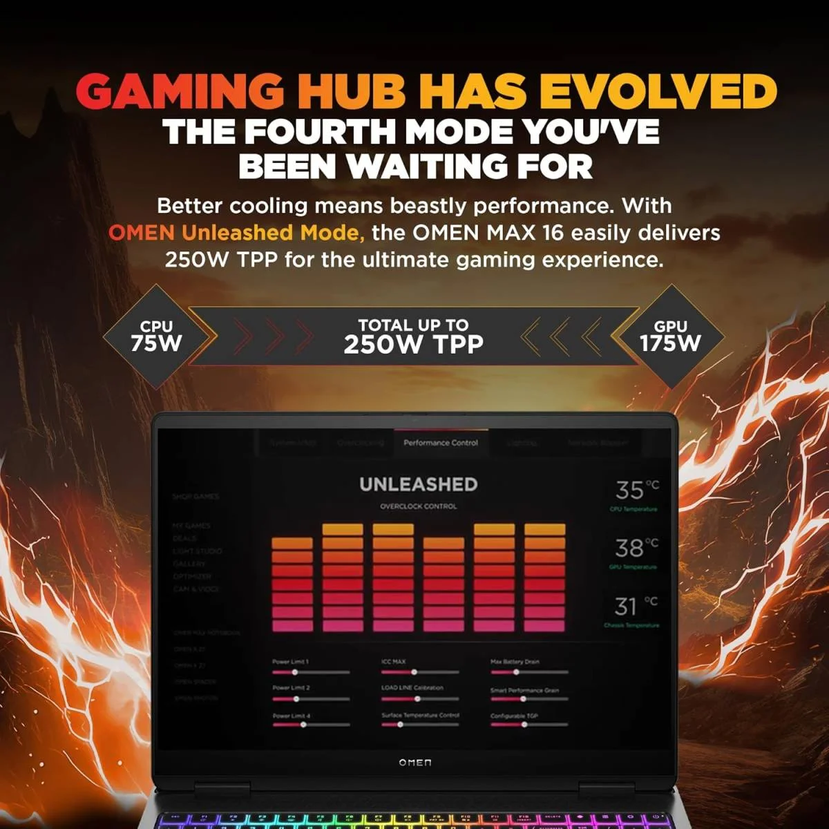 HP OMEN MAX 16-am0032ne Gaming Laptop, Core i7-14650HX, RTX 5050 8GB, 16GB RAM, 512GB SSD, 16-inch FHD+ IPS 165Hz - Thumbnail 5