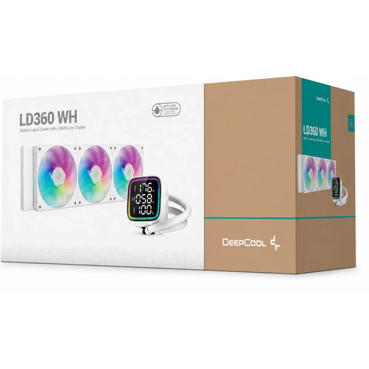 DeepCool LD360 360mm ARGB Liquid CPU Cooler with 5th Gen 3400 RPM Pump - White