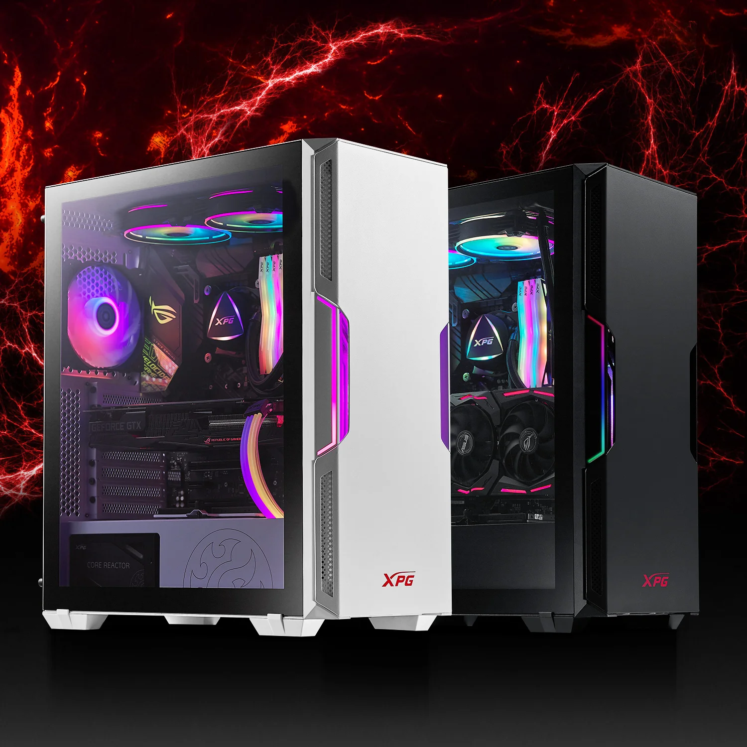 هيكل ألعاب XPG STARKER أسود ATX بزجاج مقوى - Image 2