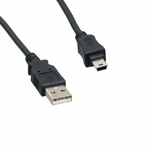 كيبل GLINK USB 2.0 من USB-A إلى Mini USB 5 سنون للشحن والبيانات 1.5 متر أسود