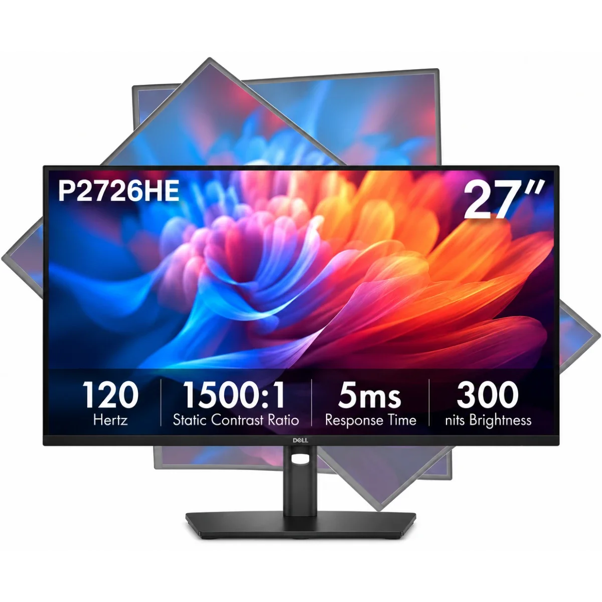Dell P2726H (2026) 27-inch IPS Full HD 120Hz Monitor, Adjustable Stand, DisplayPort, HDMI, VGA, USB Hub, USB-C up to 15W