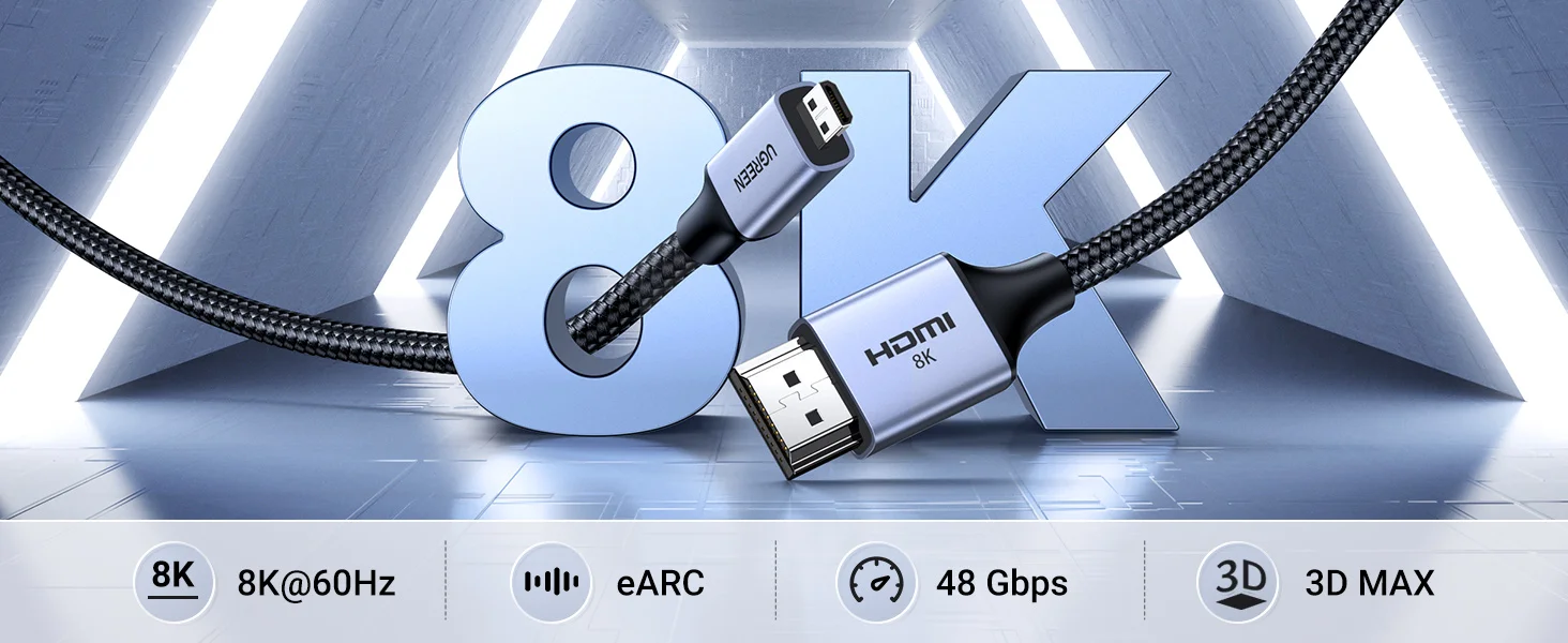 سلك محول Micro HDMI إلى HDMI من Ugreen بدقة 4K وتردد 60Hz مع ARC وEthernet بطول 3FT - Image 8