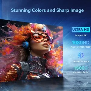 No-Brand X3 X3AQ LCD Projector 1080p, Wi-Fi, Bluetooth, Cast, HDMI-in, Audio-out, 16GB Storage, 1GB RAM, Android 14 - Thumbnail 8