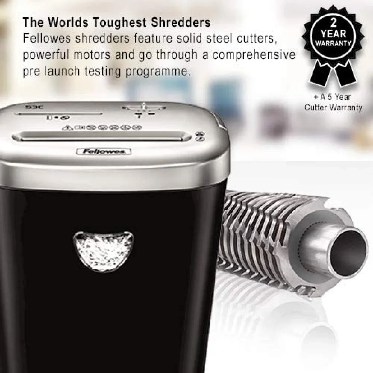 آلة فرم الورق Fellowes Powershred 53C بتقطيع متقاطع لـ10 أوراق مع SafeSense - Thumbnail 4