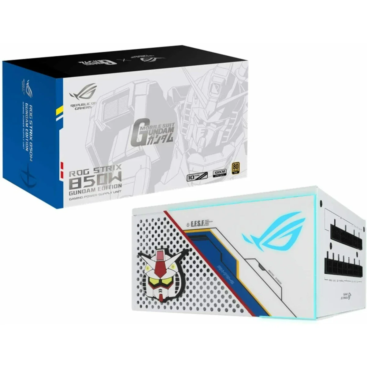 مزود طاقة Asus ROG Strix 850W GUNDAM Edition معياري بالكامل بشهادة 80 Plus Gold