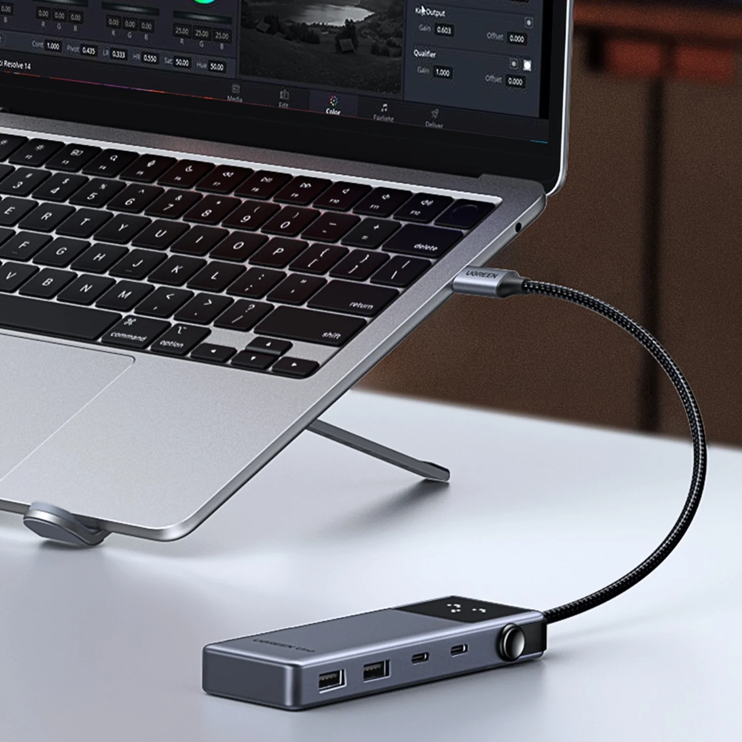 موزع USB-C متعدد المنافذ 6 في 1 من Ugreen UNO (35998) بدقة 4K@60Hz وقوة 100W - Image 2