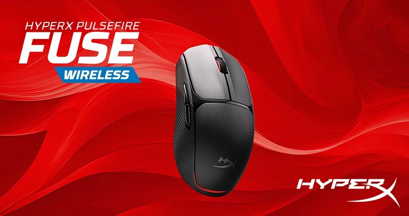 ماوس ألعاب HyperX Pulsefire Fuse لاسلكي وبلوتوث، 75 جم، حتى 850 ساعة، 12000 DPI، أسود - Thumbnail 9