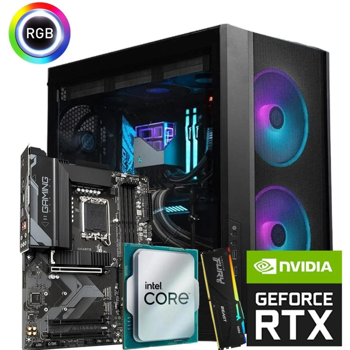 Custom Gaming PC Intel Core i7-14700KF RTX 5070 Ti 16GB 32GB DDR5 RAM 1TB NVMe SSD