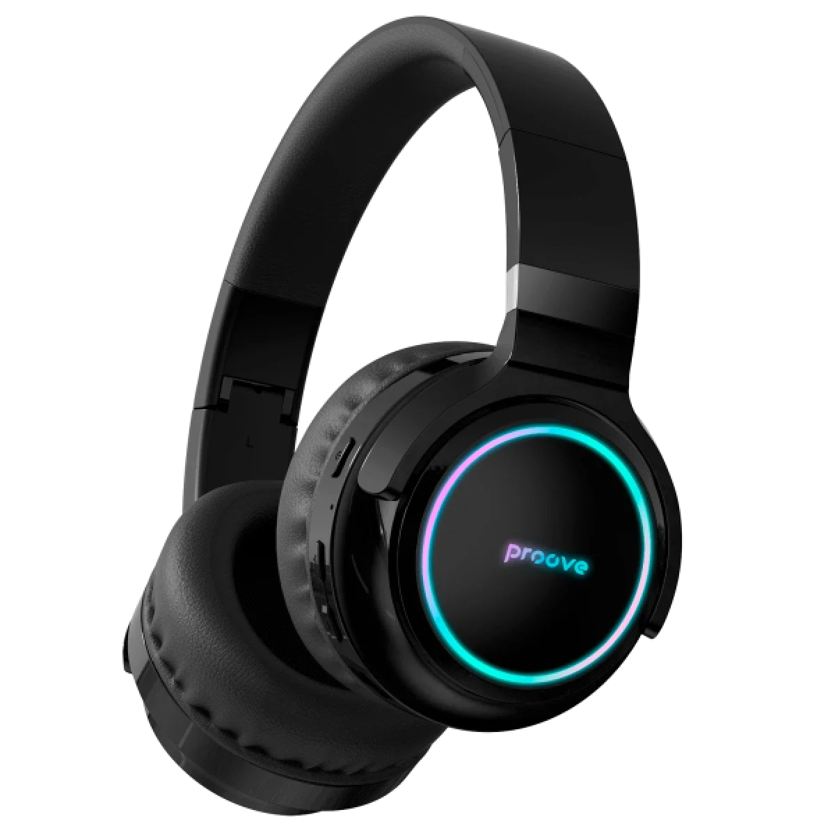 سماعات رأس Proove Galaxy بلوتوث بإضاءة RGB وخاصية Bluetooth 5.3 وبطارية حتى 40 ساعة، أسود - Image 2