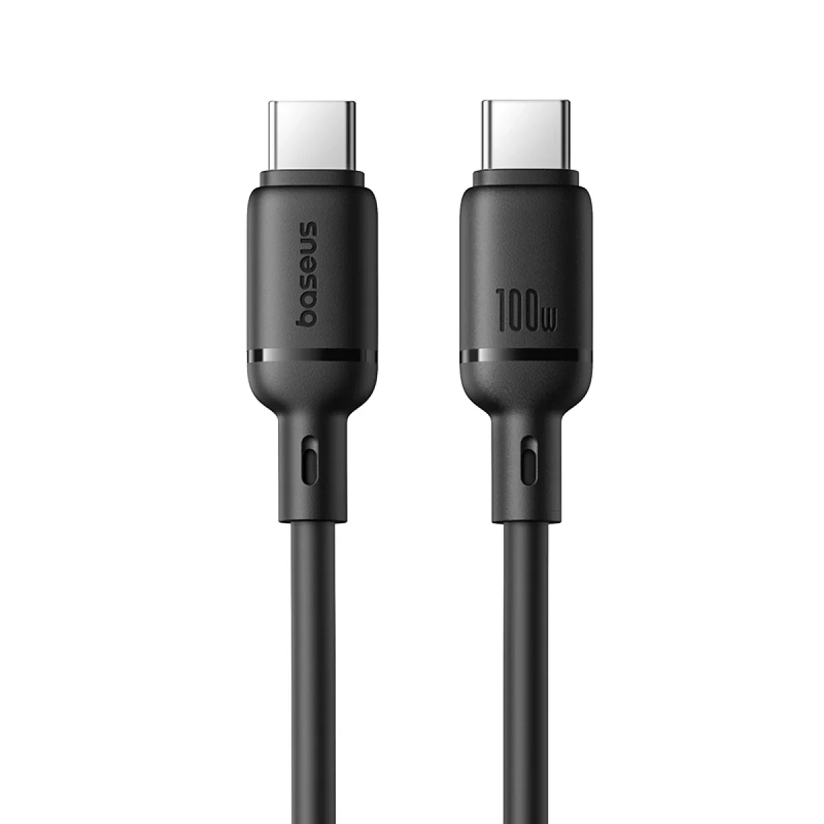 كابل Baseus Silky Series للشحن السريع USB-C إلى USB-C بقدرة 100 واط 1 متر أسود - Image 2