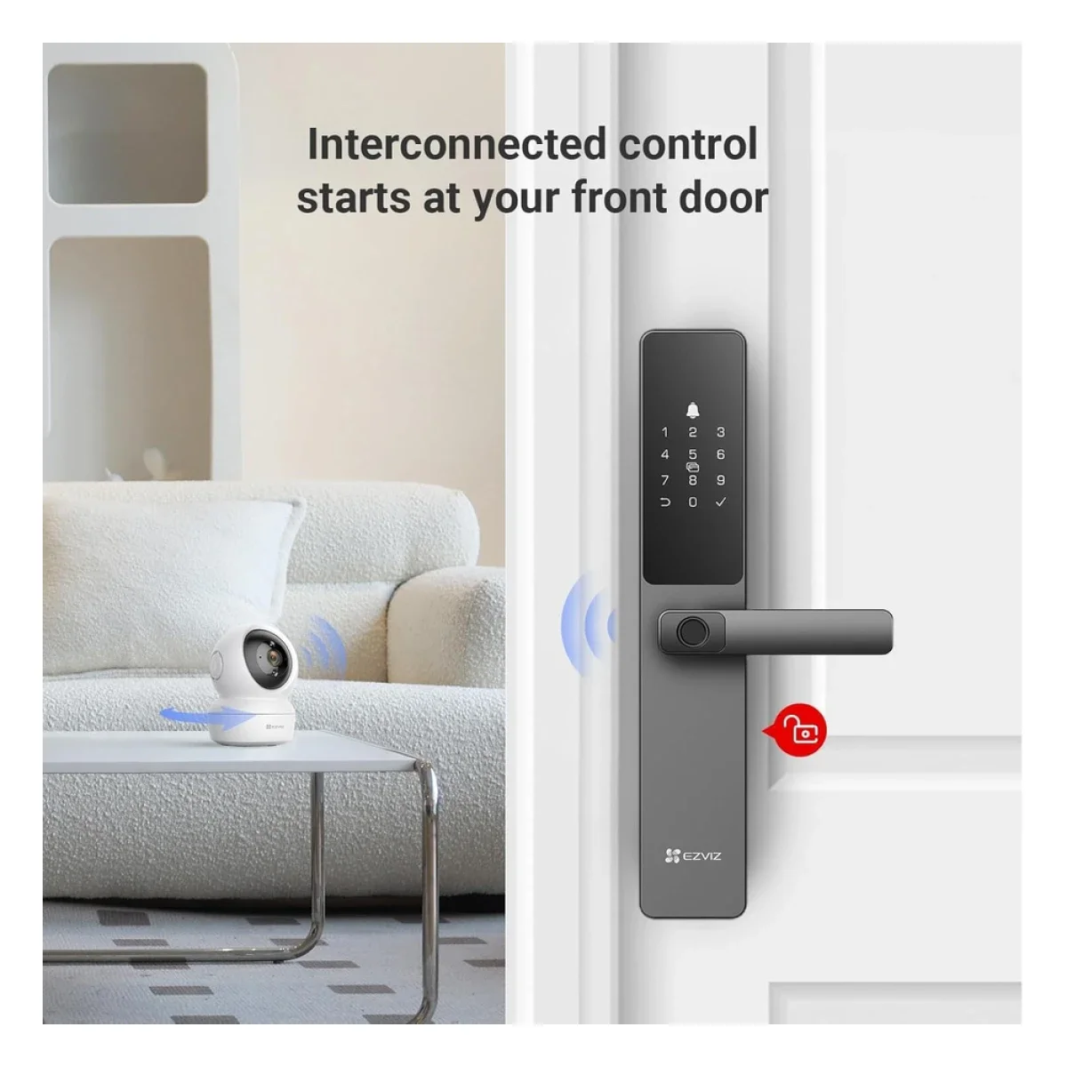 Ezviz DL05 Smart Fingerprint Door Lock with Wi-Fi, Bluetooth & IP65 Front Panel - Metallic Grey - Image 2